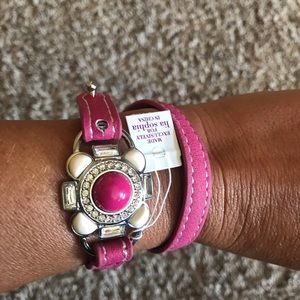 Adorable adjustable hot pink with bling bracelet